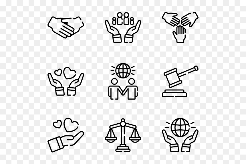 Peace & Human Rights - Rock And Roll Icon, HD Png Download - peace hand png