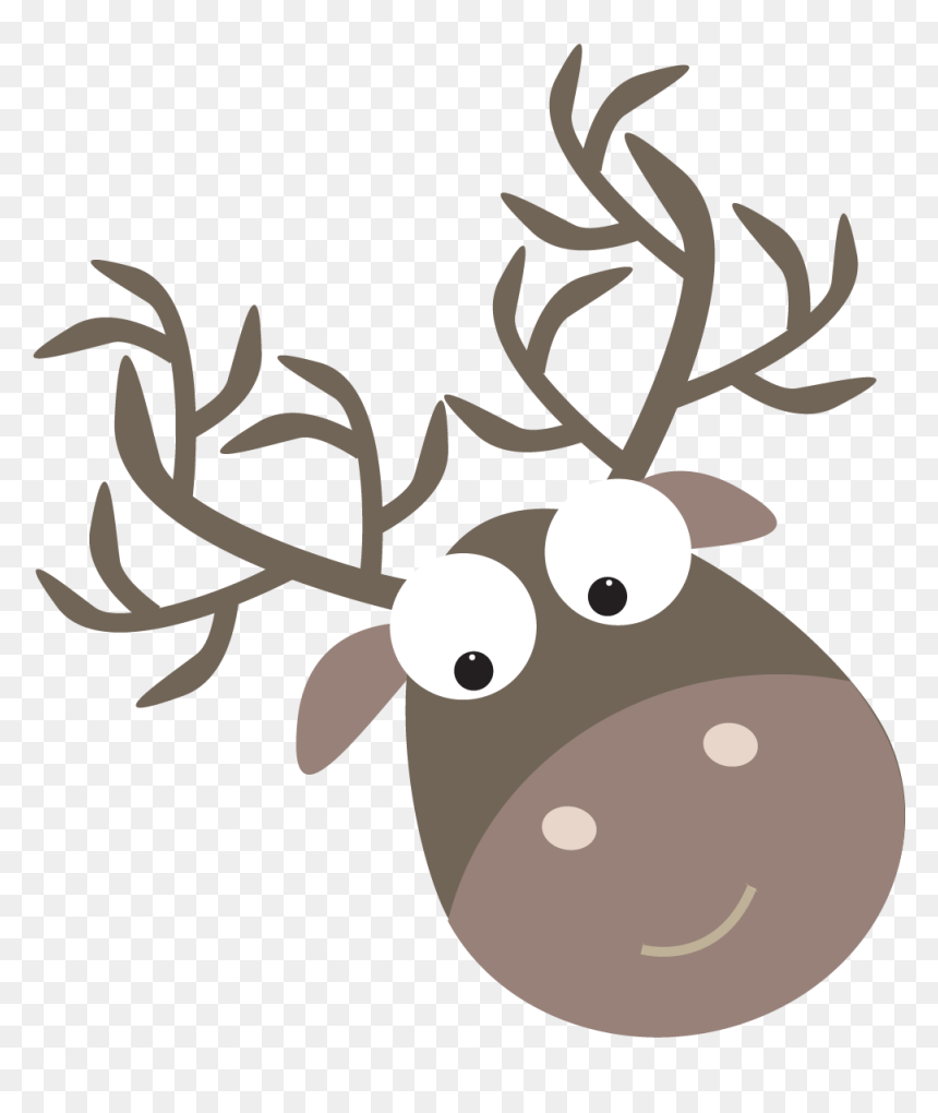 Grey Clipart Reindeer - Santa Claus, HD Png Download - santa head png
