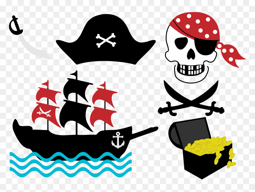 Pirate Paraphernalia Clip Arts - Pirate Clip Art Free, HD Png Download - pirate boat png