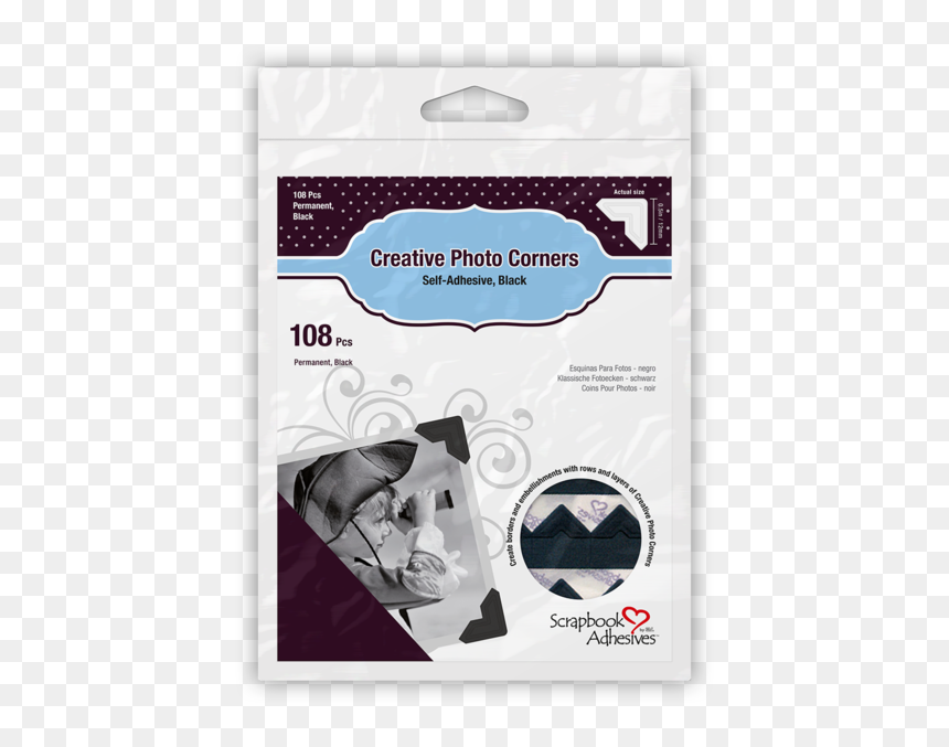Scrapbook Adhesives Photo Cornerswhite, HD Png Download - scrapbook elements png