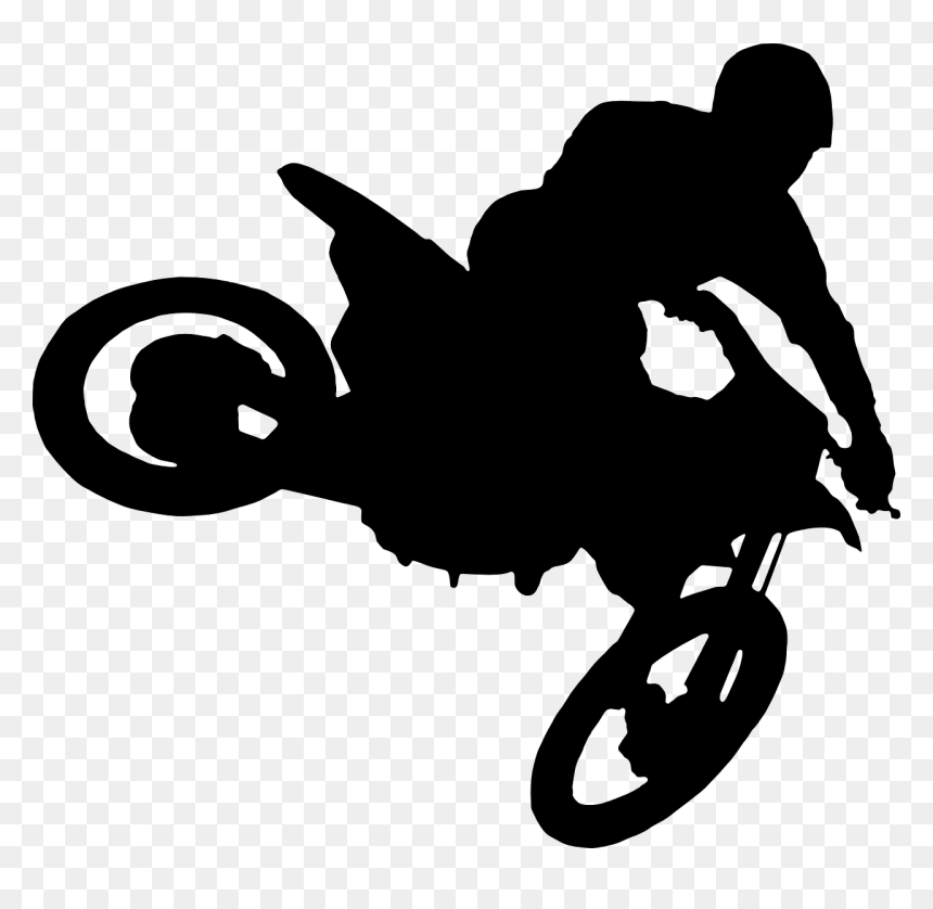 Dirt Bike Black And White, HD Png Download - motocross png