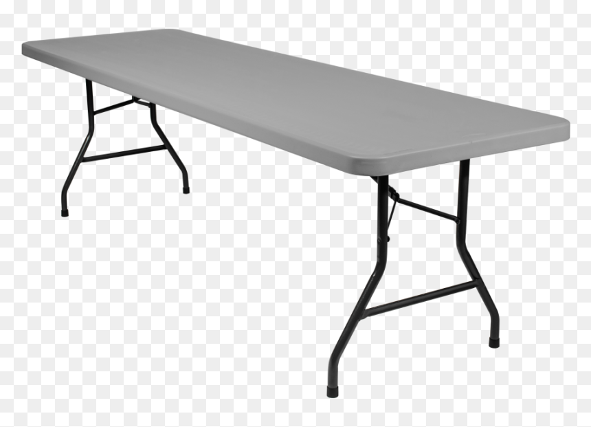 8 Foot Banquet Plastic Blow Mold Folding Table, Grey - Half Folding Table, HD Png Download - folding table png