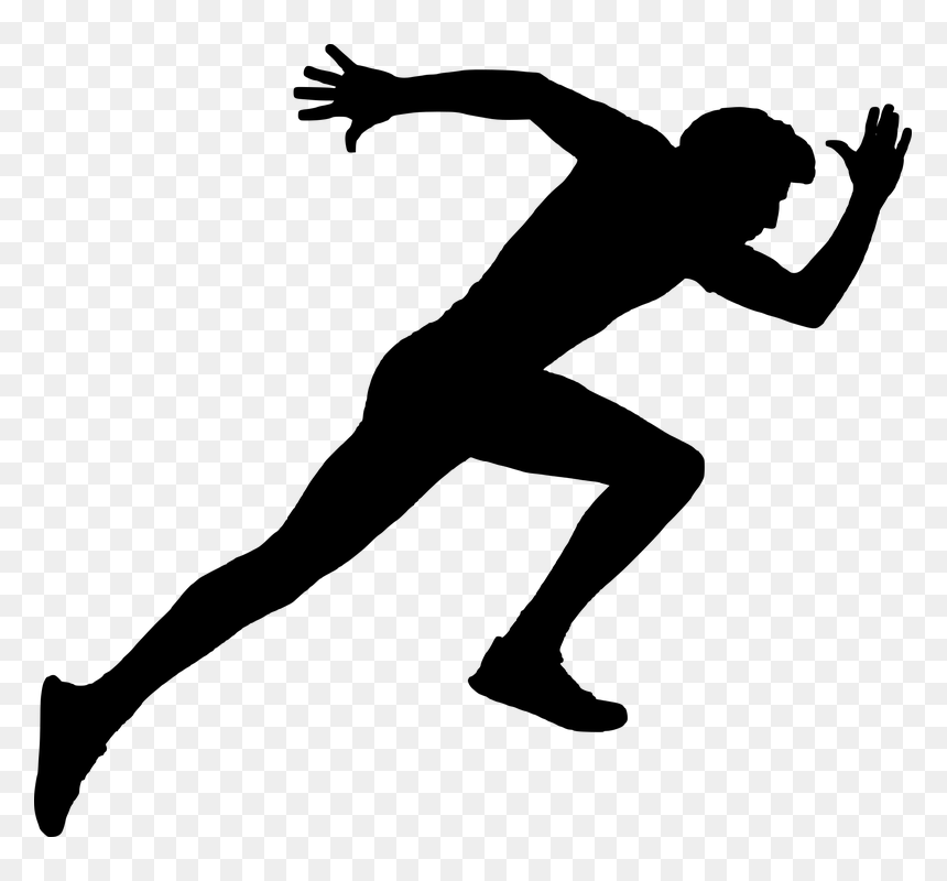 Sprint Silhouette Running Sport, HD Png Download - running man silhouette png