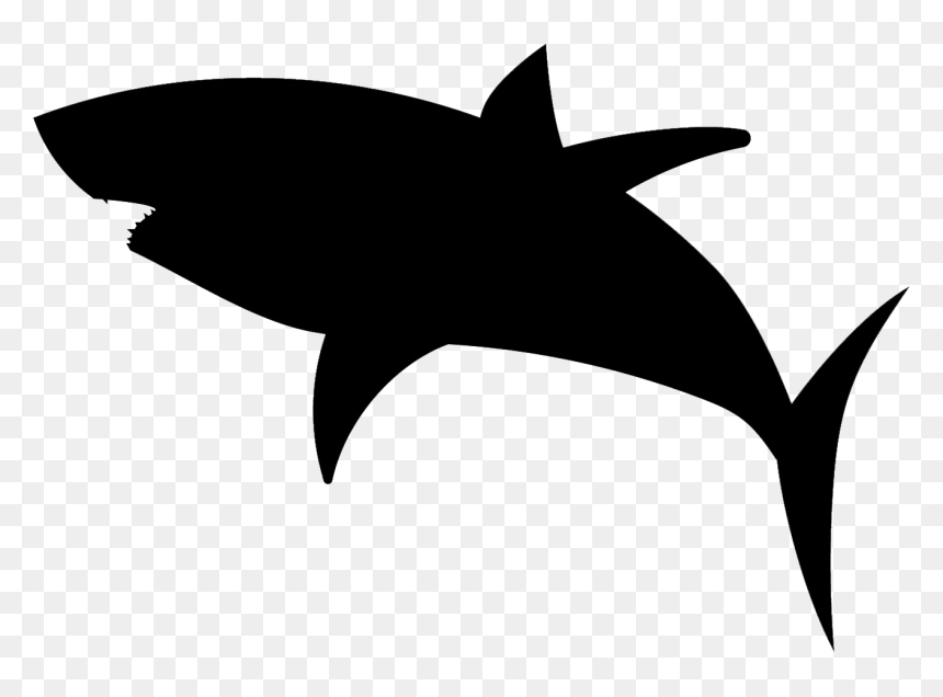 Great White Shark Silhouette, HD Png Download - shark silhouette png
