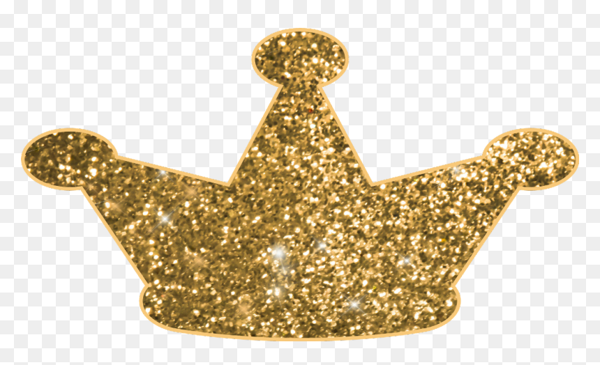 #crown #glitter - Clipart Gold Princess Crown, HD Png Download - gold glitter crown png