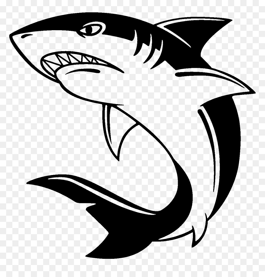 Shark Silhouette Png Ani Angryshark 1394528698 Pngshark - Shark Image Black And White, Transparent Png - shark silhouette png