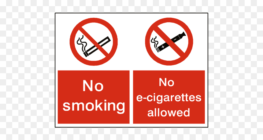 No Smoking No E-cigarette Dual Sign - No Smoking No Naked Lights, HD Png Download - no smoking sign png