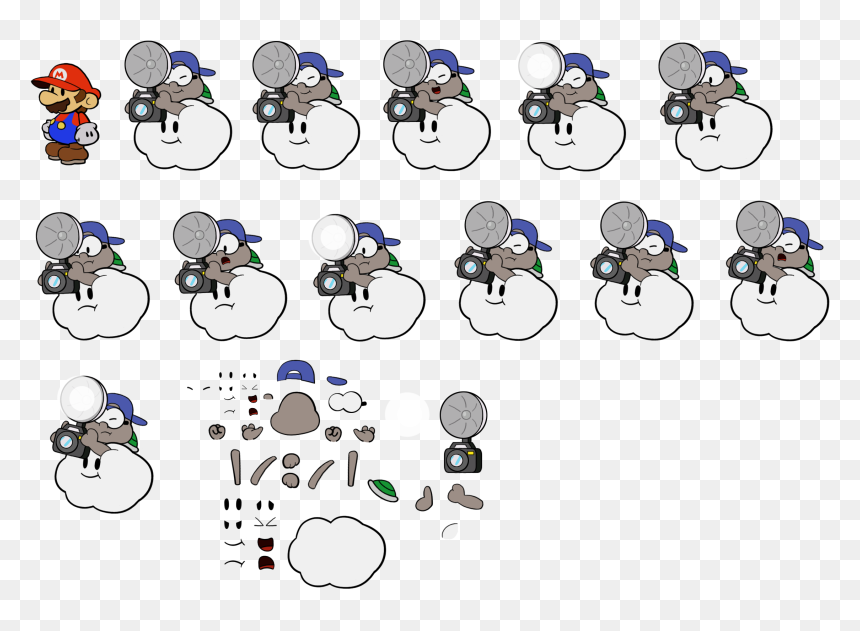 Paper Mario Customs - Cartoon, HD Png Download - lakitu png