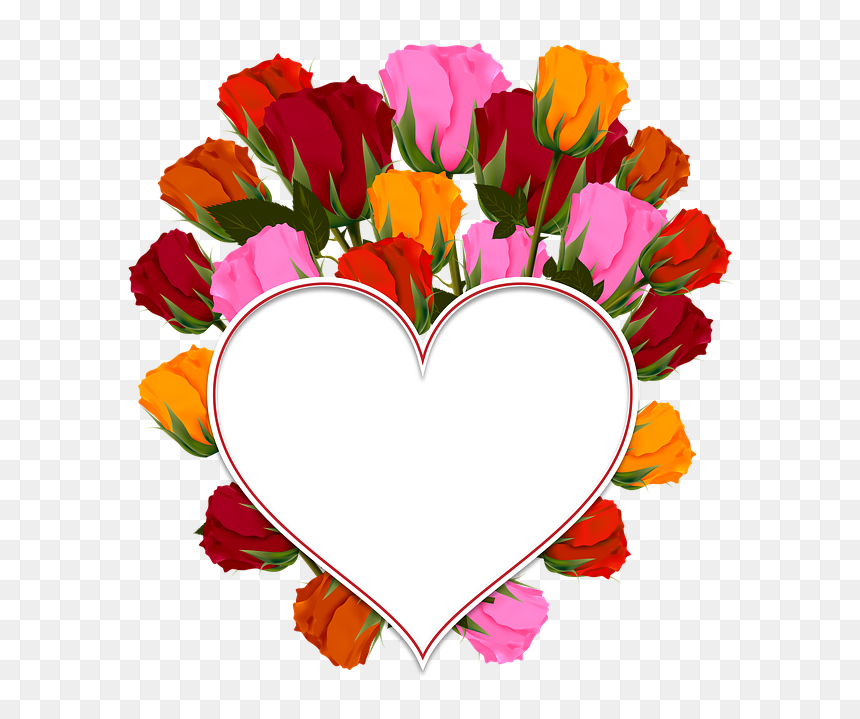 Rose, Heart, Bouquet, Flowers, Postcard, Congratulation - Wife Happy 2nd Anniversary, HD Png Download - rose heart png