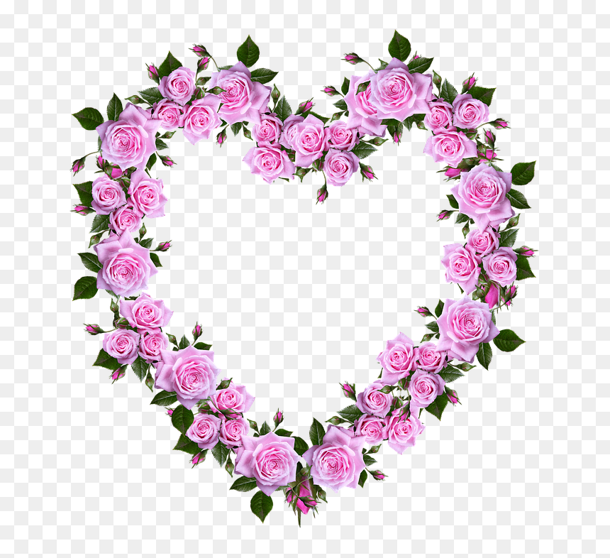 Roses, Heart, Romance, Valentine, Decoration - Coração De Rosas Png, Transparent Png - rose heart png