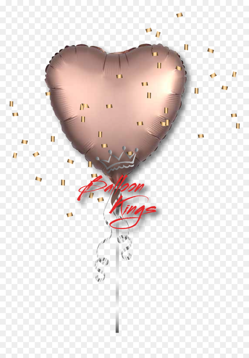 Satin Luxe Rose Copper Heart - Heart, HD Png Download - rose heart png