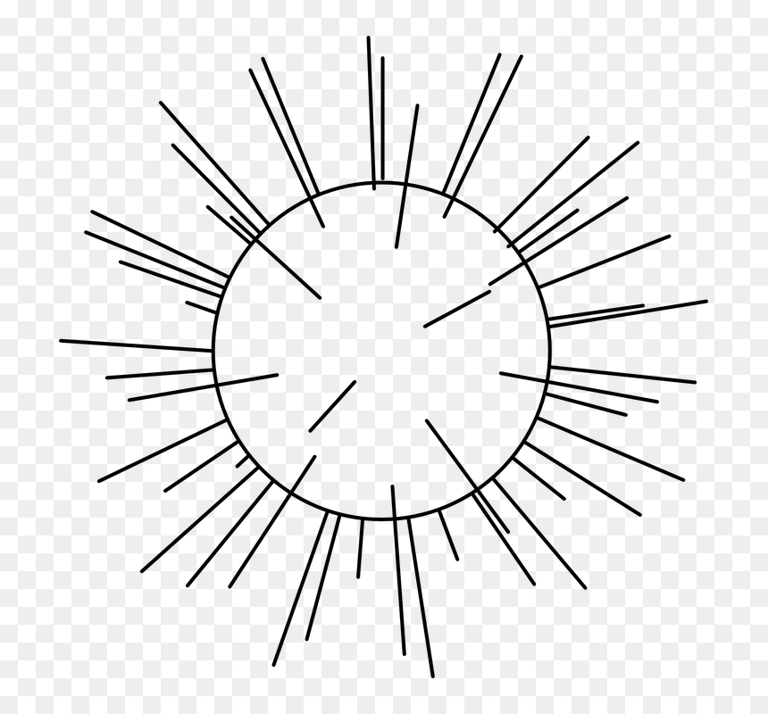 Sun, Star, Explosion, Cell, Virus - Outline Pictures Of Sun And Moon, HD Png Download - sun outline png