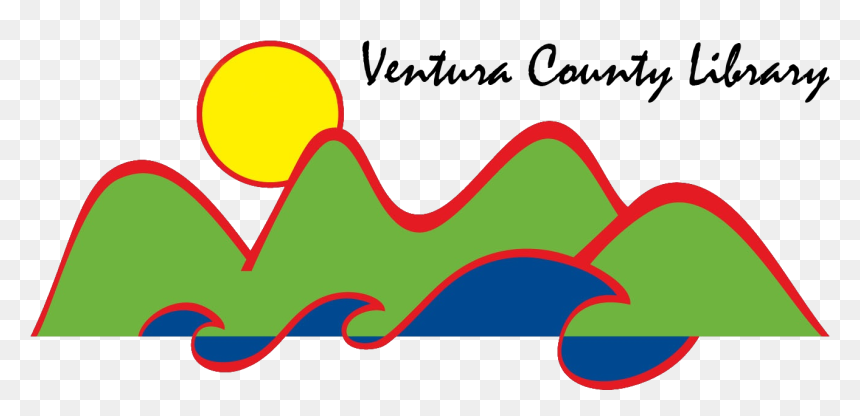 Ventura County Library Logo, Green Mountains, Blue - Ventura County, HD Png Download - sun outline png