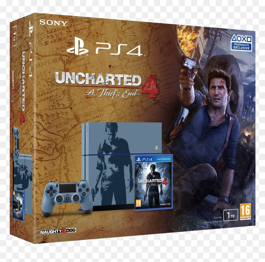 Uncharted 4 Ps4 Console Limited Edition, HD Png Download - nathan drake uncharted 4 png