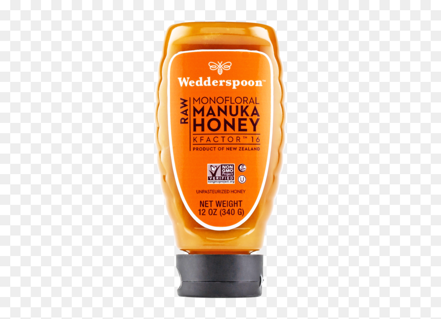 Raw Monofloral Manuka Honey Kfactor 16, 340g Squeeze - Wedderspoon Raw Manuka Honey, HD Png Download - honey drip png