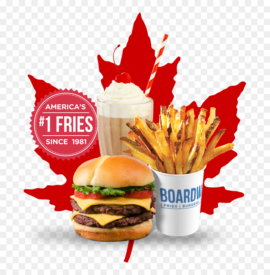 Transparent Maple Leaf Canadian Flag, HD Png Download - burger and fries png