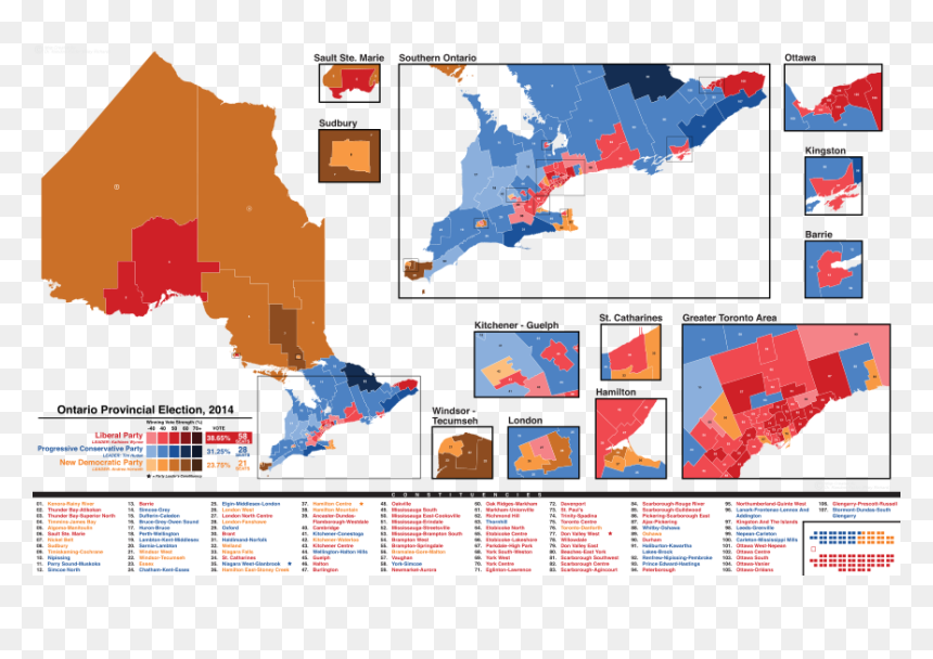 Federal Seats Map Ontario, HD Png Download - elizabeth gillies png