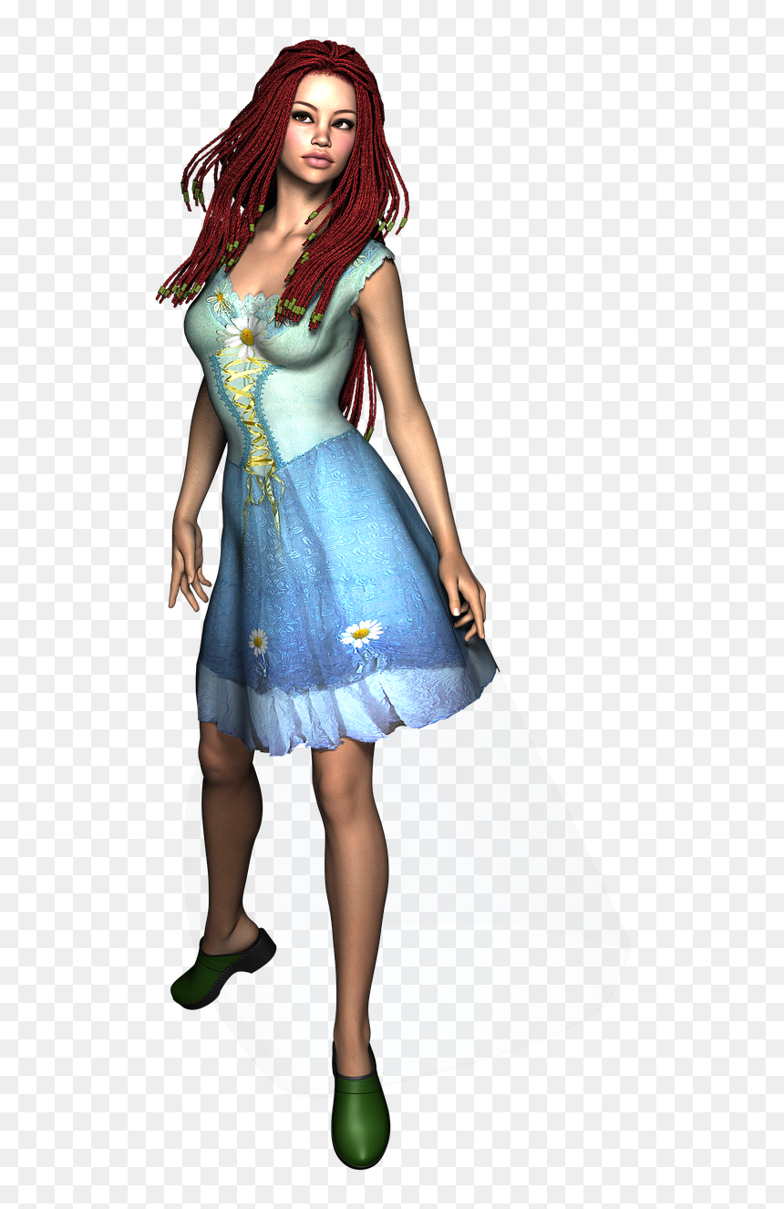 Girl In Dress Png -fae Fairy Girl Fantasy Elf Png Image - Girl, Transparent Png - fairy godmother png