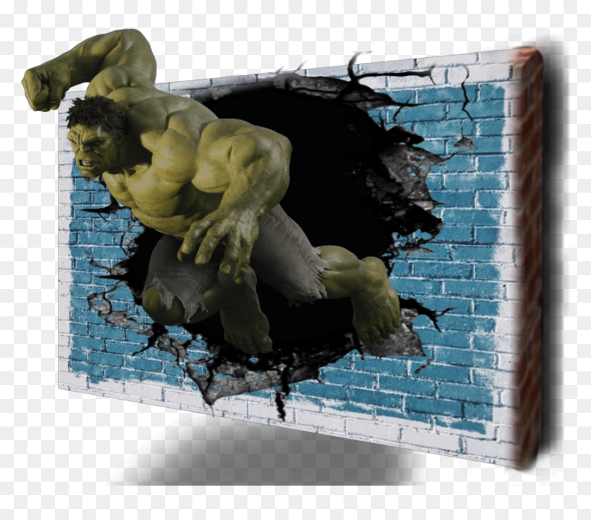 #ftestickers #hulk #wall #cracked #marvel #stickers - Hulk Marvel Clip Art, HD Png Download - cracked wall png