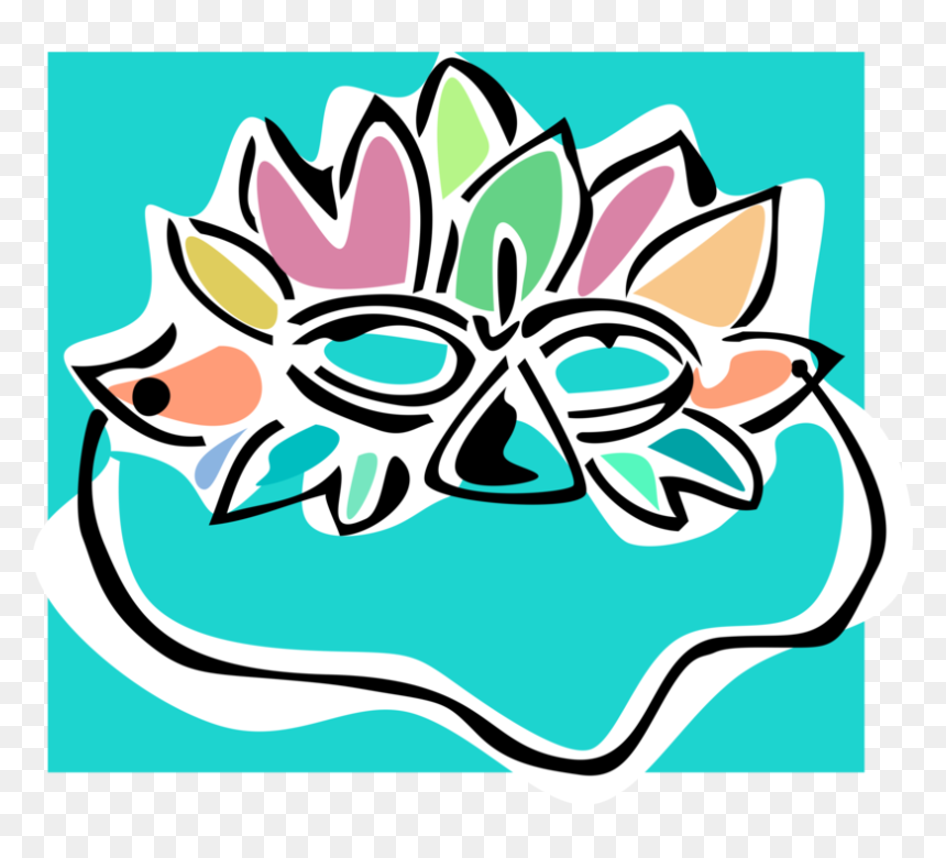 Svg Royalty Free Stock Mardi Gras Ball Mask Image Illustration, HD Png Download - mardi gras masks png