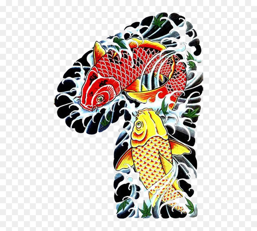 Koi Tattoo Flash Body Piercing Irezumi Pisces Clipart - Koi Tattoo Png, Transparent Png - japanese tattoo png