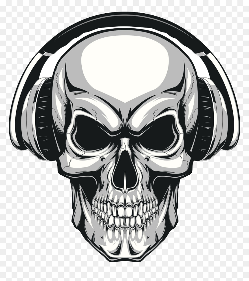 Skull Human Skeleton Illustration - Skull With Headphones Png, Transparent Png - skull with headphones png