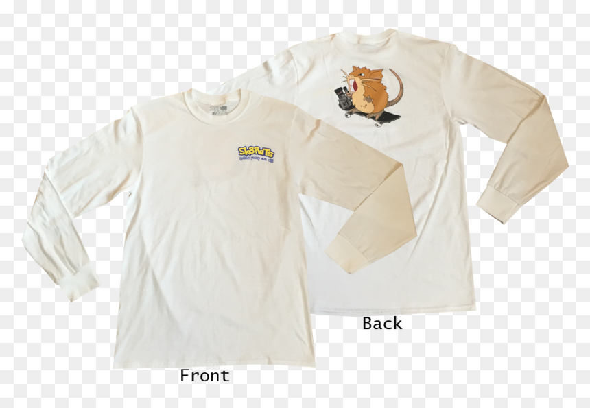 Long-sleeved T-shirt, HD Png Download - raticate png