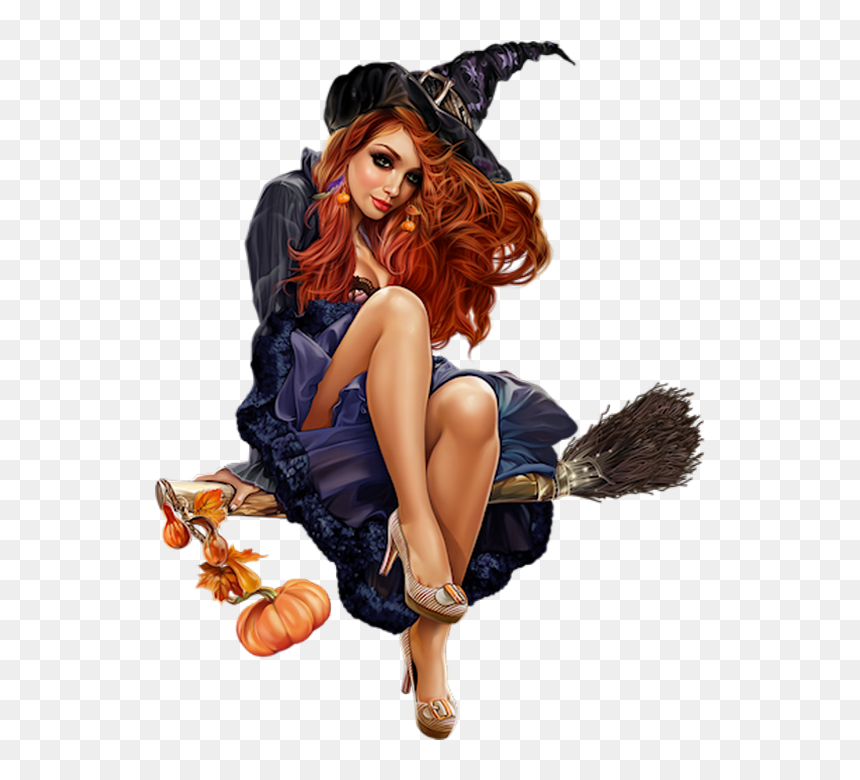 Jolie Sorcière Sur Son Balai Png - Sexy Witch Png, Transparent Png - sexy witch png
