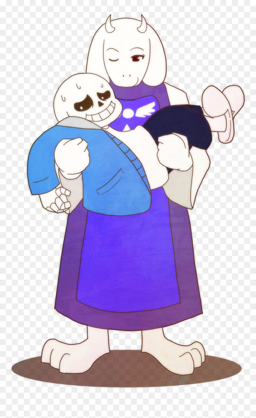 #undertale #sans #toriel #bridal Carry #papyrus #twitter - Toriel Carrying Sans, HD Png Download - undertale toriel png