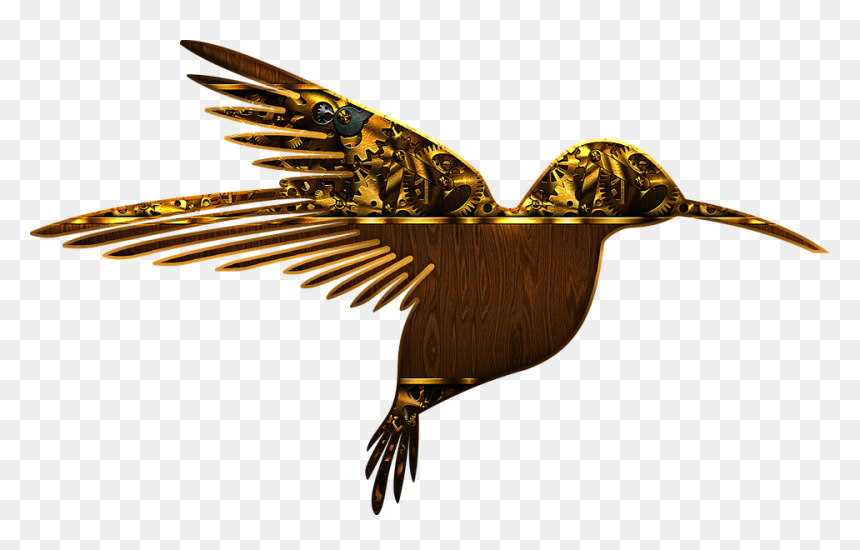 Bird, Beautiful, Gothic Design, Unique Styling - Transparent Transparent Background Hummingbird Silhouette, HD Png Download - gothic heart png