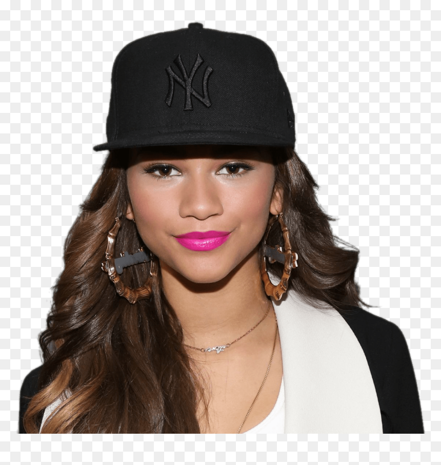 Zendaya Wearing Ny Cap - Hollywood Actress In Baseball Hat, HD Png Download - ny hat png