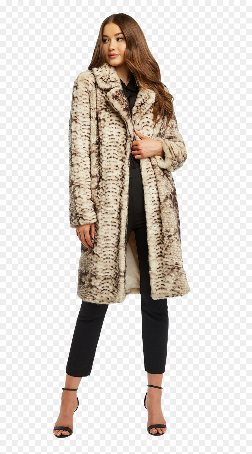 Bardot Snake Fur Coat, HD Png Download - fur coat png