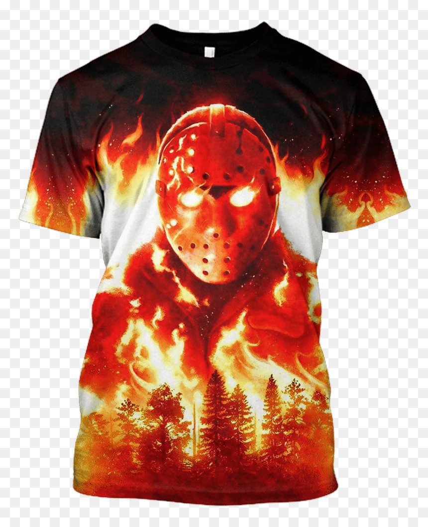 Gearhuman 3d Friday The 13th Jason Voorhees Tshirt - Jason Voorhees Fire Skin, HD Png Download - jason vorhees png