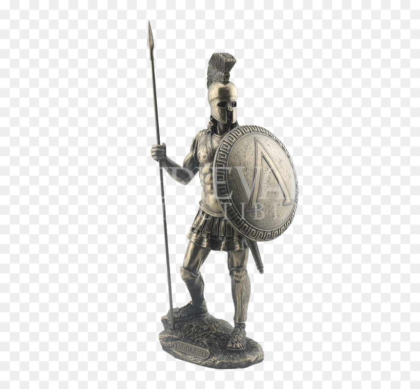 Spartan Warrior With Spear And Hoplite Shield Statue - Roman Spear And Shield, HD Png Download - roman statues png