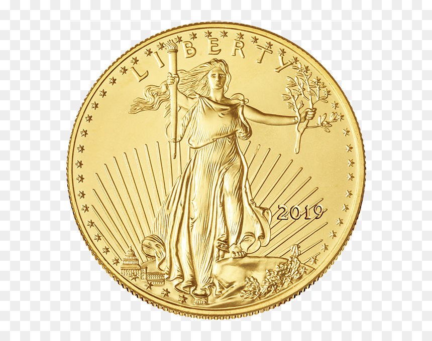2019 1 Oz American Gold Eagle Obverse, HD Png Download - mexican eagle png