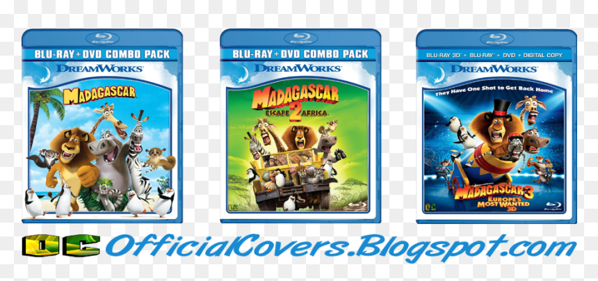 Madagascar Blu Ray Dvd Combo Pack Back, HD Png Download - bluray png