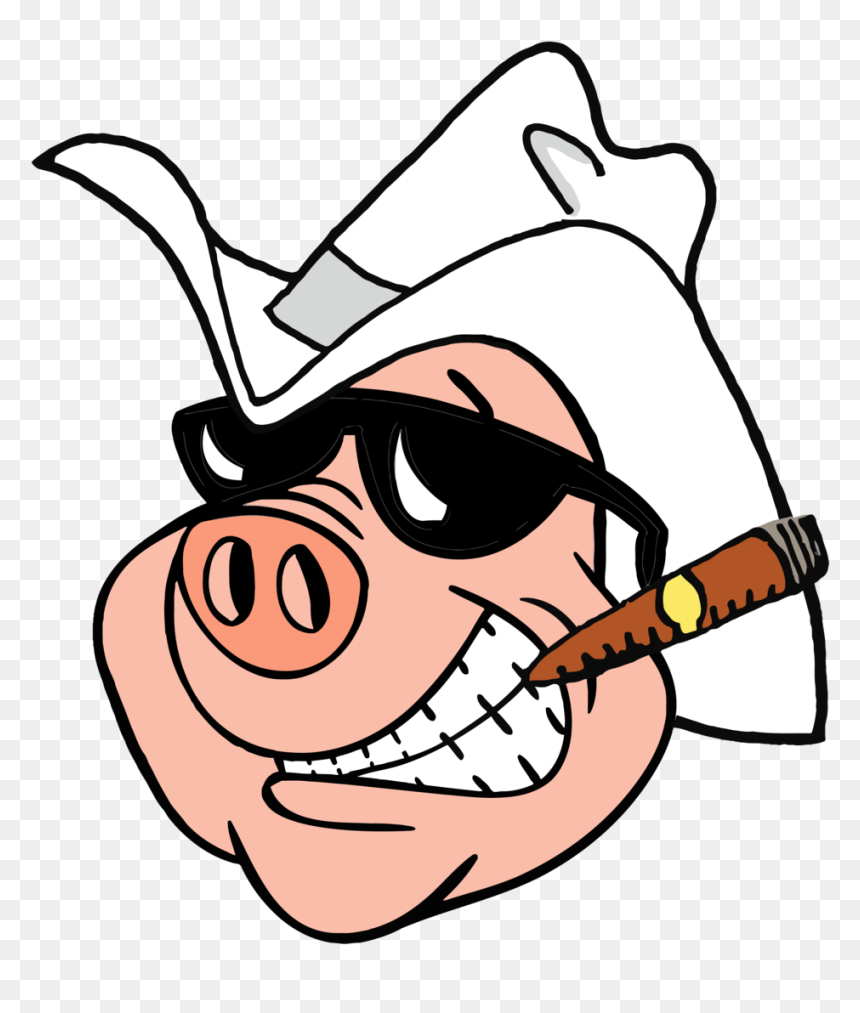 Boss Hogg Of The Radio - Pig With A Cowboy Hat, HD Png Download - cowboy hat clipart png