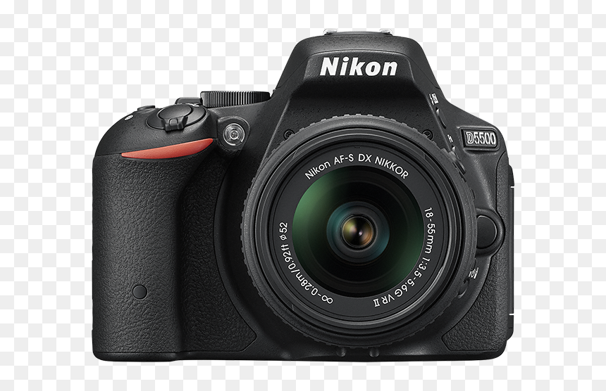 Nikon D5500 18 55 Vr Ii Kit, HD Png Download - camera clipart black and white png