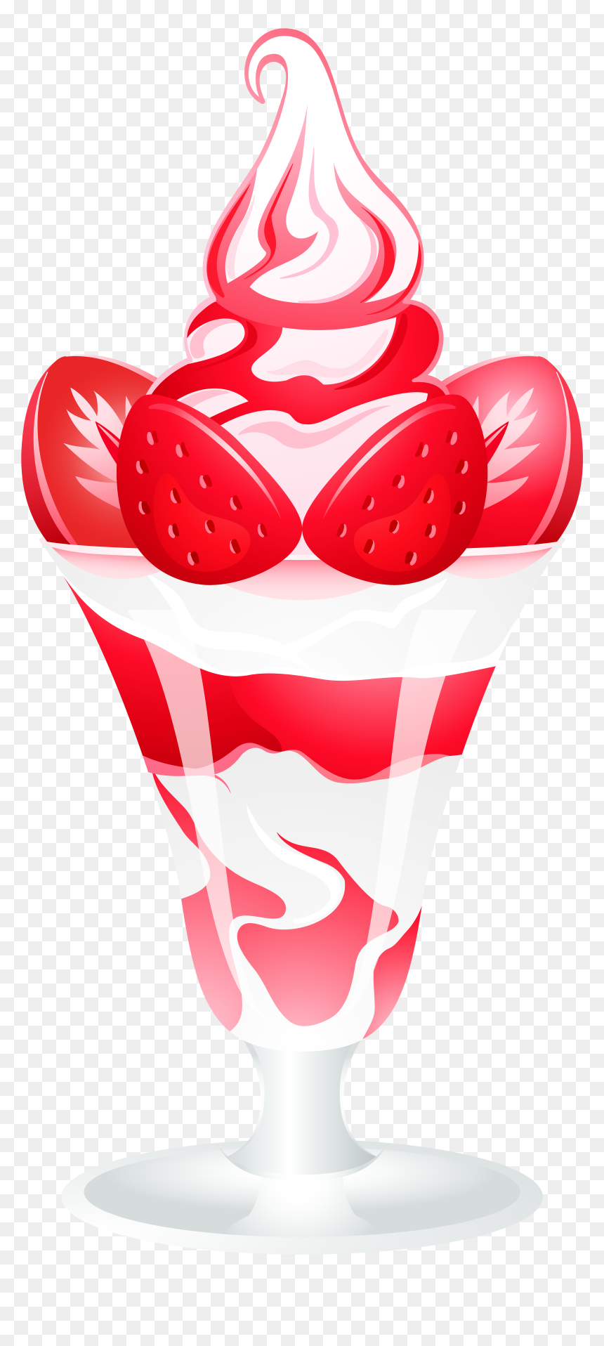 Sundae Clipart Banner - Strawberries And Cream Clip Art, HD Png Download - strawberry clipart png