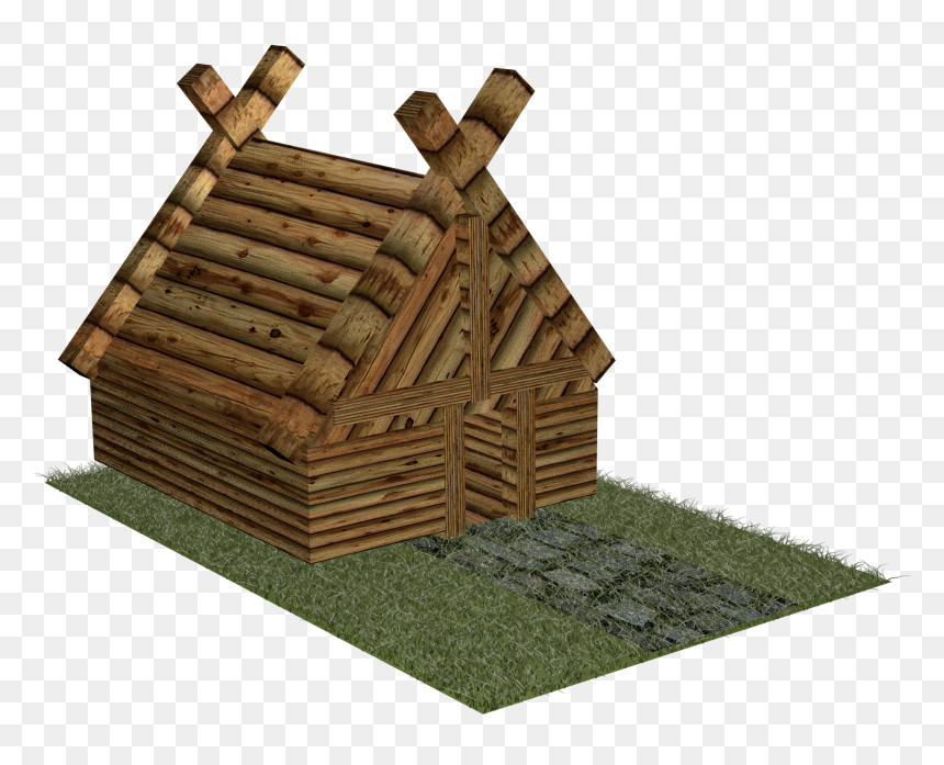 Wooden House 3d Render, 3drender, House, Isolated, - 3d Huts Transparent, HD Png Download - wooden png