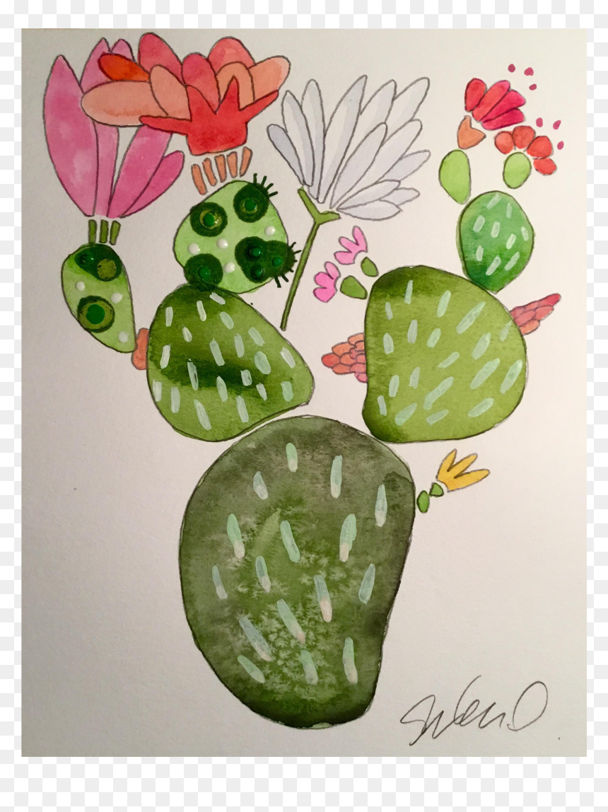 Water Painting Cactus, HD Png Download - watercolor cactus png