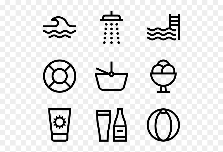 Water Park - Coffee Icons Vector, HD Png Download - water symbol png