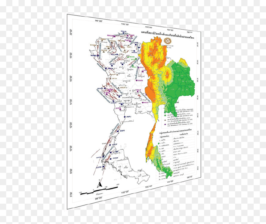 Seismic Hazard Map Of Thailand, HD Png Download - thailand map png