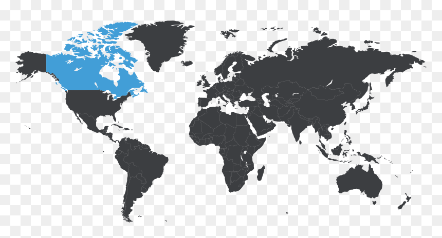 Earth Map Flat Png, Transparent Png - canada map png