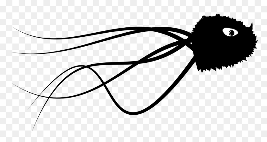 Jellyfish, Sea Monster, Monster, Tentacles, Silhouette - Monster Carp Transparent Black And White, HD Png Download - jelly fish png