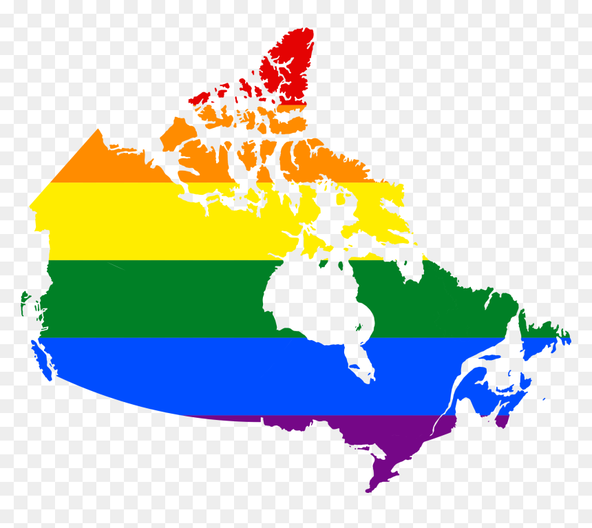 Lgbt Flag Map Of Canada - Canadian Human Rights Act 1996, HD Png Download - canada map png