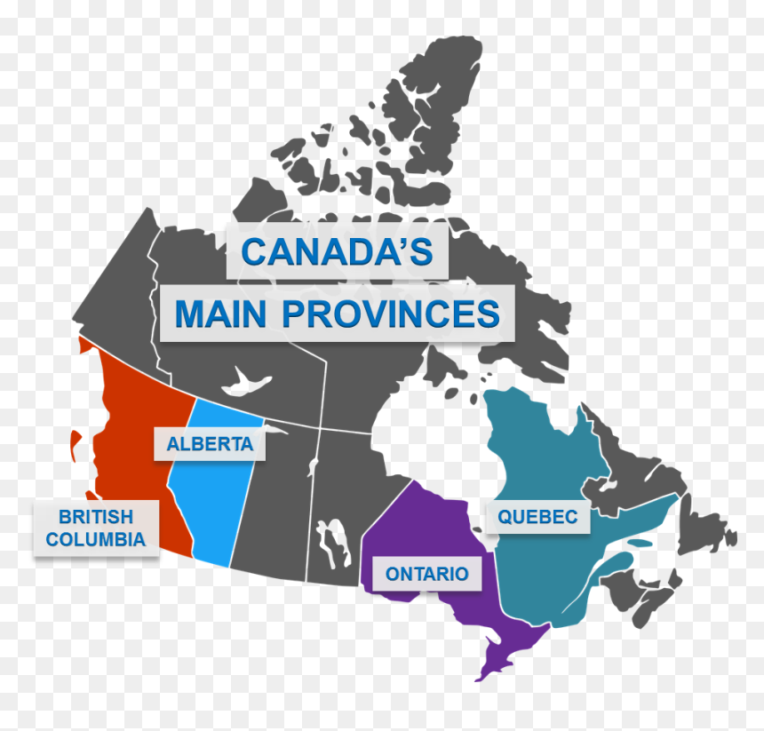 Map Of Canada Black, HD Png Download - canada map png