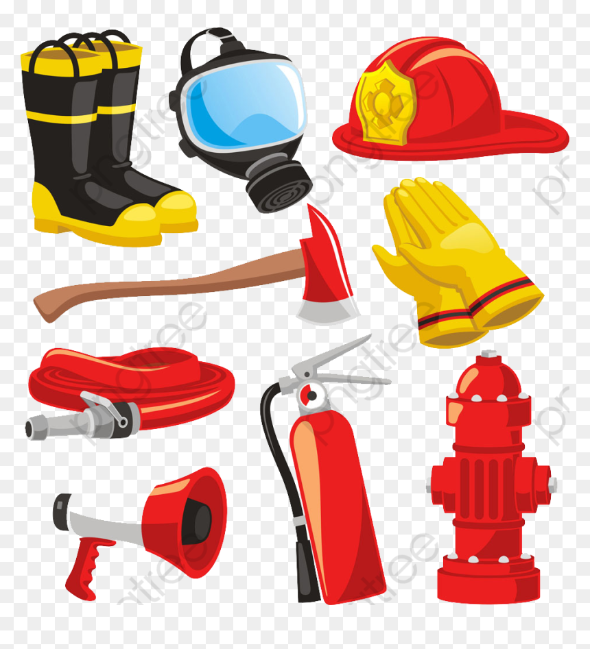 A Variety Of Firefighting, HD Png Download - tools clipart png