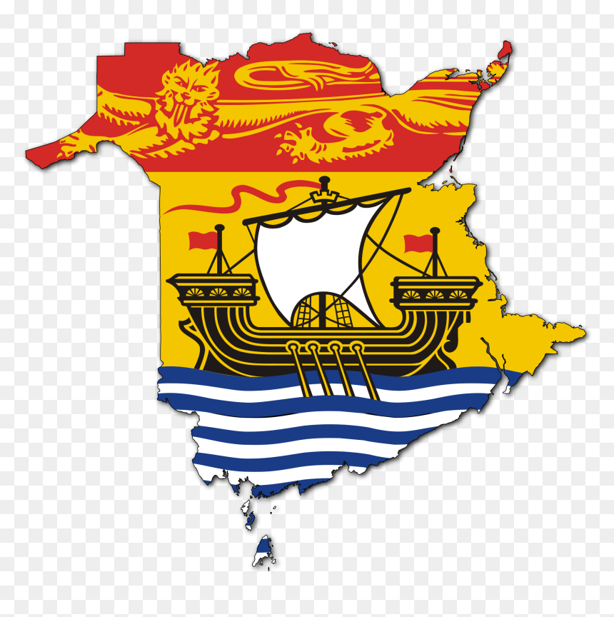 List Of Settlement Provider - New Brunswick Flag Map, HD Png Download - canada map png