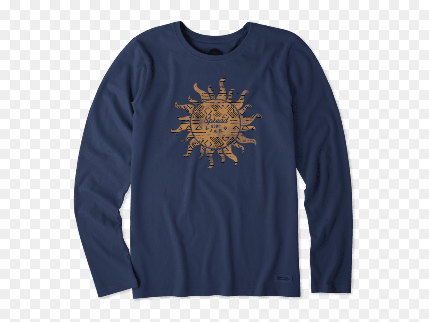 Women"s Tribal Sun Long Sleeve Crusher Tee - T-shirt, HD Png Download - tribal sun png